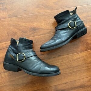 Fiorentini + Baker Side Zip Leather Eli Moto Ankle Boots Women's Size 36.5 Italy